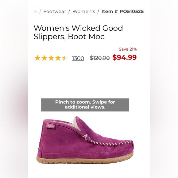 L.L. Bean Women's Wicked Good Slippers - Purple and Tan - Picture 1 of 7